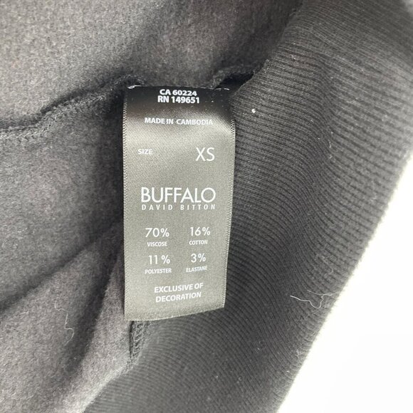 Buffalo David Bitton Sweatshirt Womens XS Black Hoodie Comfort Drawstring - Picture 9 of 10